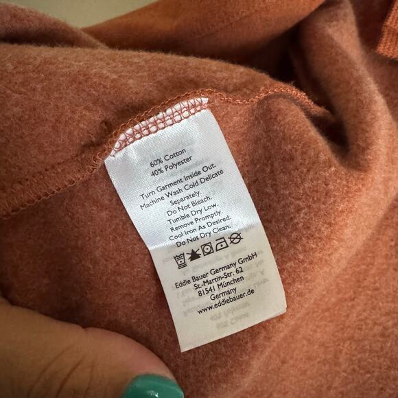 Eddie Bauer Rusty Orange Fleece Waterfall Open Front Hooded Cardigan - XS - Picture 5 of 8